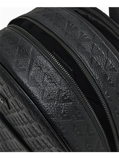 LOGO LEATHER BACKPACK EMPORIO ARMANI | EM001678.AF14774UC001 BLACK BEAUTY